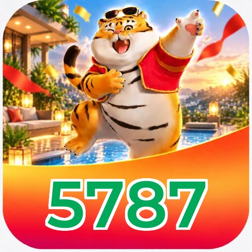 Interface da plataforma 5787 mostrando slots populares e bônus de boas-vindas